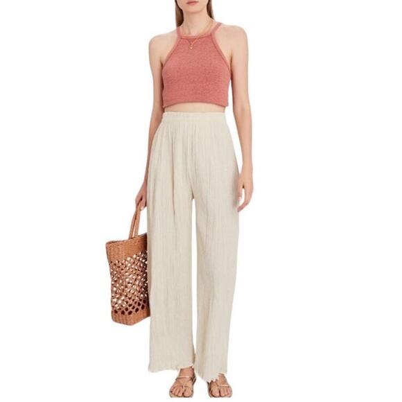 Savannah Morrow Organic Cotton Flow Pants Cream Size Medium NWT - Picture 1 of 9
